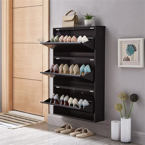 shoe fabric cabinet metal|wall mounted shoe cabinets.